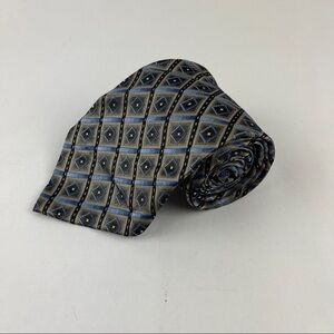 Platinum Designs Tie Mens Blue Silver Plaid